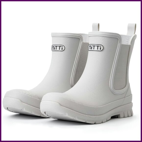 Waterproof Rubber Rain Boots Slip-Resistant Chelsea Garden Shoes Comfort Insole